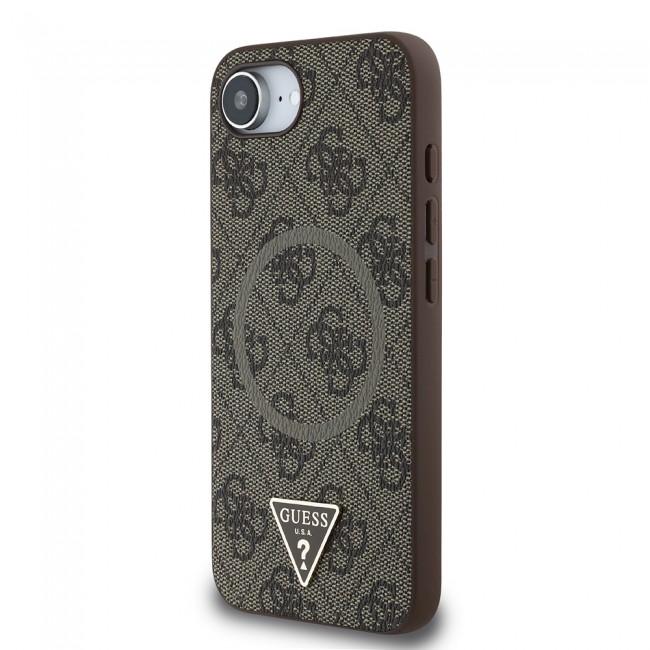 Apple iPhone 16E Kılıf Guess Orjinal Lisanslı M-safe Şarj Özellikli PU Üçgen Logo 4G Desenli Kapak Apple iPhone 16E Kılıf Guess Orjinal Lisanslı M-safe Şarj Özellikli PU Üçgen Logo 4G Desenli Kapak