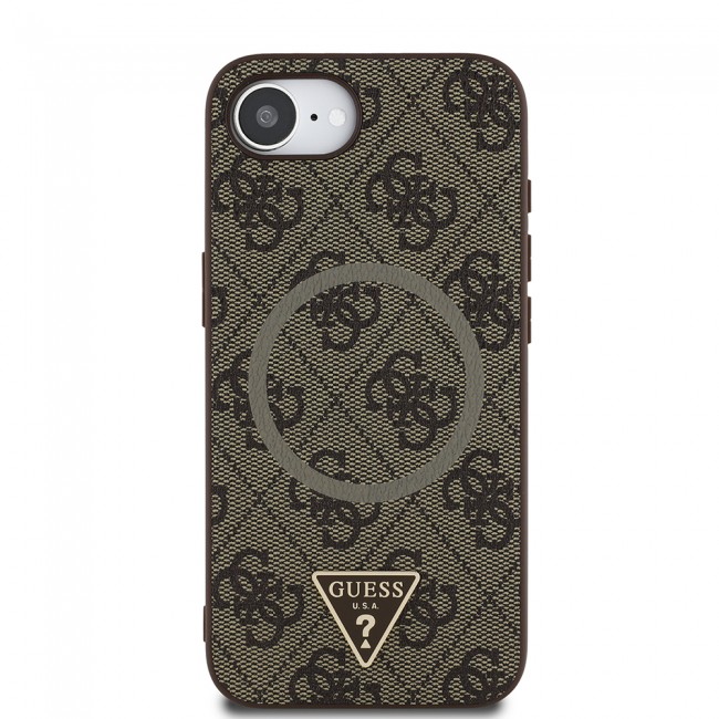 Apple iPhone 16E Kılıf Guess Orjinal Lisanslı M-safe Şarj Özellikli PU Üçgen Logo 4G Desenli Kapak Apple iPhone 16E Kılıf Guess Orjinal Lisanslı M-safe Şarj Özellikli PU Üçgen Logo 4G Desenli Kapak