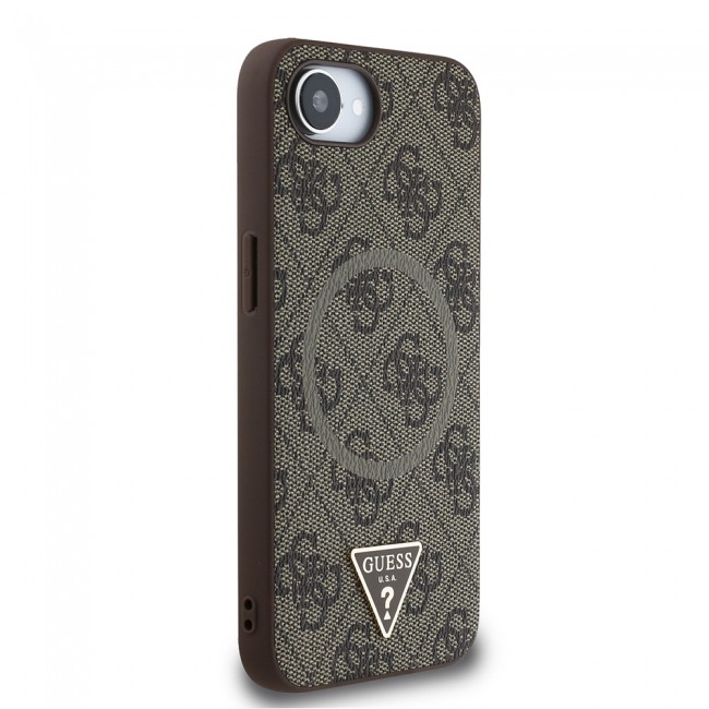 Apple iPhone 16E Kılıf Guess Orjinal Lisanslı M-safe Şarj Özellikli PU Üçgen Logo 4G Desenli Kapak Apple iPhone 16E Kılıf Guess Orjinal Lisanslı M-safe Şarj Özellikli PU Üçgen Logo 4G Desenli Kapak