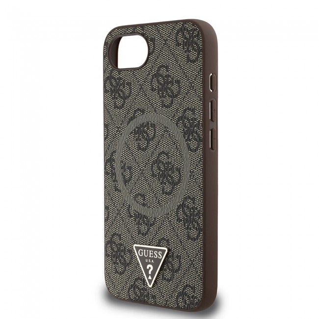 Apple iPhone 16E Kılıf Guess Orjinal Lisanslı M-safe Şarj Özellikli PU Üçgen Logo 4G Desenli Kapak Apple iPhone 16E Kılıf Guess Orjinal Lisanslı M-safe Şarj Özellikli PU Üçgen Logo 4G Desenli Kapak