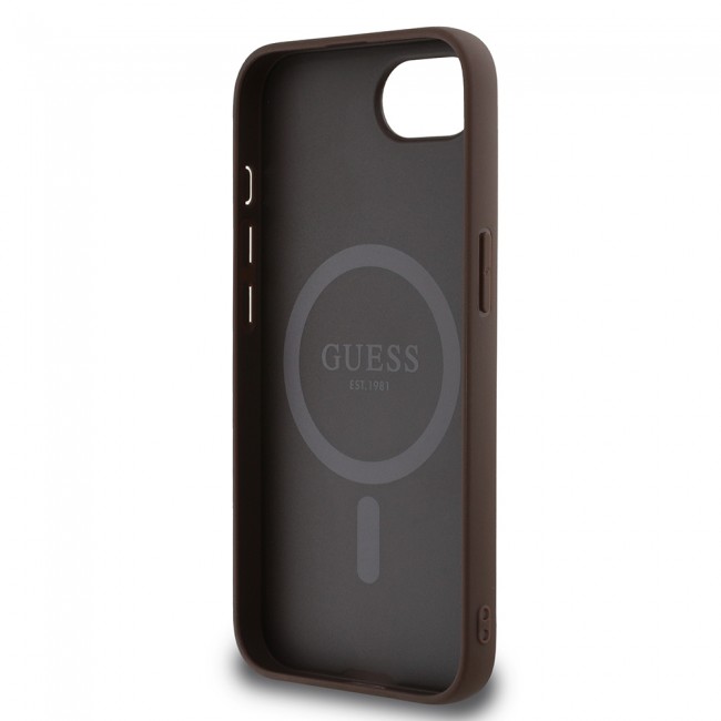 Apple iPhone 16E Kılıf Guess Orjinal Lisanslı M-safe Şarj Özellikli PU Üçgen Logo 4G Desenli Kapak Apple iPhone 16E Kılıf Guess Orjinal Lisanslı M-safe Şarj Özellikli PU Üçgen Logo 4G Desenli Kapak