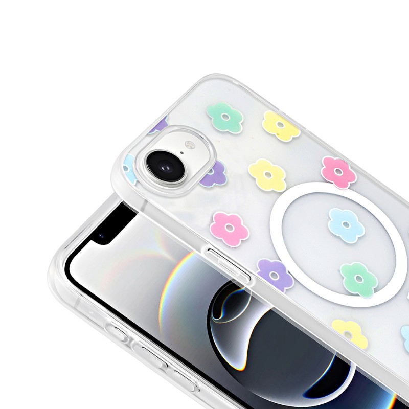 Bal-z Apple iPhone 16E Kılıf M-Safe Şarj Özellikli Şeffaf Zore Folk Sert Kapak