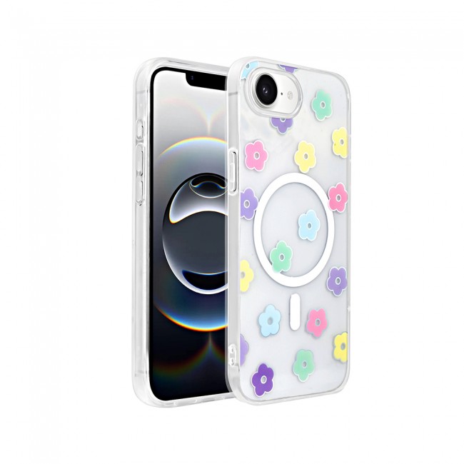 Apple iPhone 16E Kılıf M-Safe Şarj Özellikli Şeffaf Zore Folk Sert Kapak Apple iPhone 16E Kılıf M-Safe Şarj Özellikli Şeffaf Zore Folk Sert Kapak