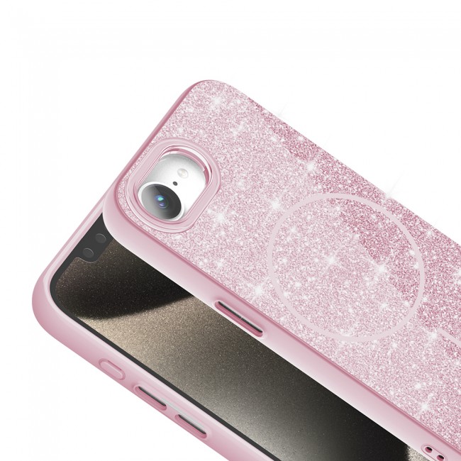 Apple iPhone 16E Kılıf M-safe Şarj Özellikli Parlayan Simli Zore Okso Kapak Apple iPhone 16E Kılıf M-safe Şarj Özellikli Parlayan Simli Zore Okso Kapak