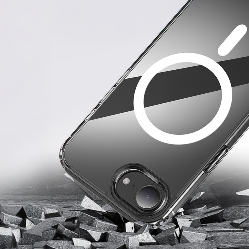 Bal-z Apple iPhone 16E Kılıf M-safe Şarj Özellikli Şeffaf Sert PC Zore Embos Kapak