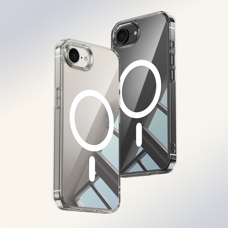 Bal-z Apple iPhone 16E Kılıf M-safe Şarj Özellikli Şeffaf Sert PC Zore Embos Kapak