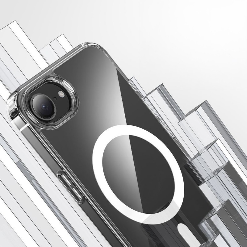 Bal-z Apple iPhone 16E Kılıf M-safe Şarj Özellikli Şeffaf Sert PC Zore Embos Kapak