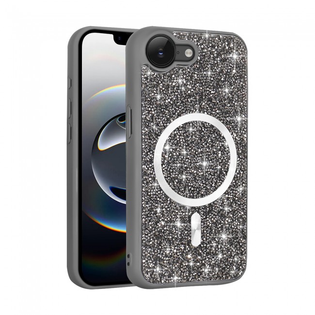 Apple iPhone 16E Kılıf Pırlanta Tasarımlı M-safe Şarj Özellikli Zore Mozaik Silikon Kapak Apple iPhone 16E Kılıf Pırlanta Tasarımlı M-safe Şarj Özellikli Zore Mozaik Silikon Kapak