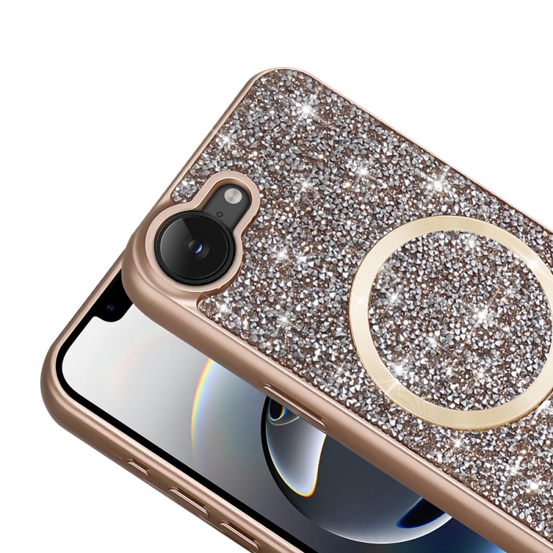 Bal-z Apple iPhone 16E Kılıf Pırlanta Tasarımlı M-safe Şarj Özellikli Zore Mozaik Silikon Kapak