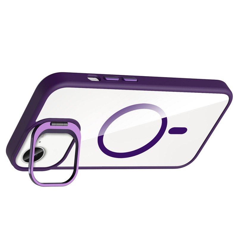 Bal-z Apple iPhone 16E Kılıf Standlı ve Kamera Lens Hediyeli M-Safe Şarj Özellikli Zore Etro Kapak