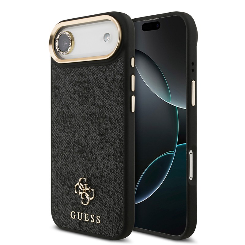 Bal-z Apple iPhone 17 Air Guess Orjinal Lisanslı 4G ve Yazı Logolu Kılıf + Ekran Koruyucu + Lens Koruyucu 3in1 Aksesuar Seti