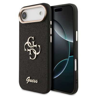 Bal-z Apple iPhone 17 Air Kılıf Guess Orjinal Lisanslı 4G Büyük Metal Kamera Çerçeveli ve Logolu Glitter Kapak