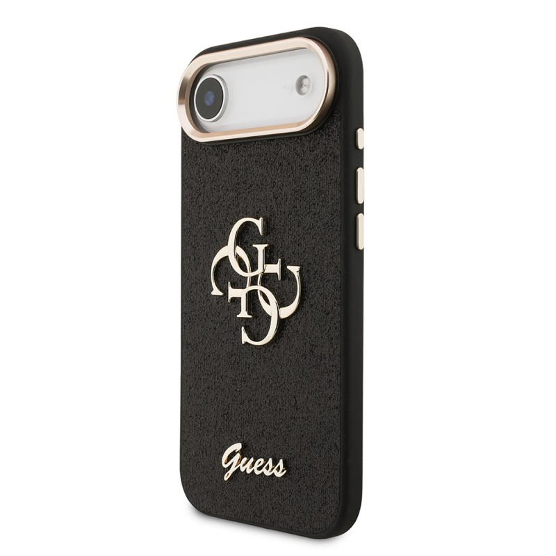 Bal-z Apple iPhone 17 Air Kılıf Guess Orjinal Lisanslı 4G Büyük Metal Kamera Çerçeveli ve Logolu Glitter Kapak