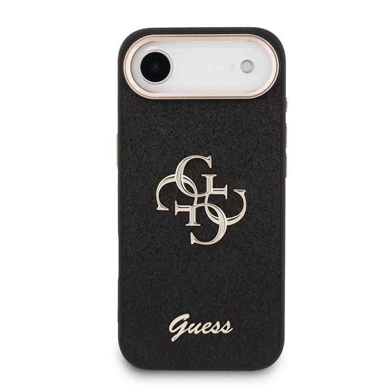 Bal-z Apple iPhone 17 Air Kılıf Guess Orjinal Lisanslı 4G Büyük Metal Kamera Çerçeveli ve Logolu Glitter Kapak