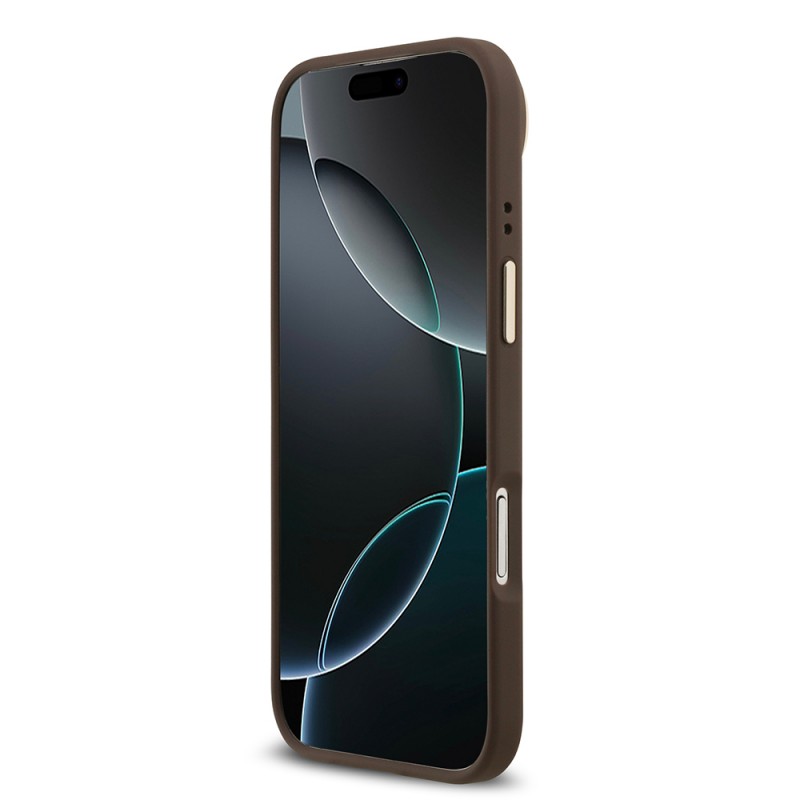 Bal-z Apple iPhone 17 Air Kılıf Guess Orjinal Lisanslı M-safe Şarj Özellikli 4G Desenli PU Metal Plaka Klasik Logolu Kapak