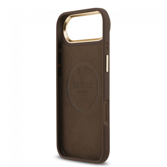 Apple iPhone 17 Air Kılıf Guess Orjinal Lisanslı M-safe Şarj Özellikli 4G Desenli PU Metal Plaka Klasik Logolu Kapak Apple iPhone 17 Air Kılıf Guess Orjinal Lisanslı M-safe Şarj Özellikli 4G Desenli PU Metal Plaka Klasik Logolu Kapak