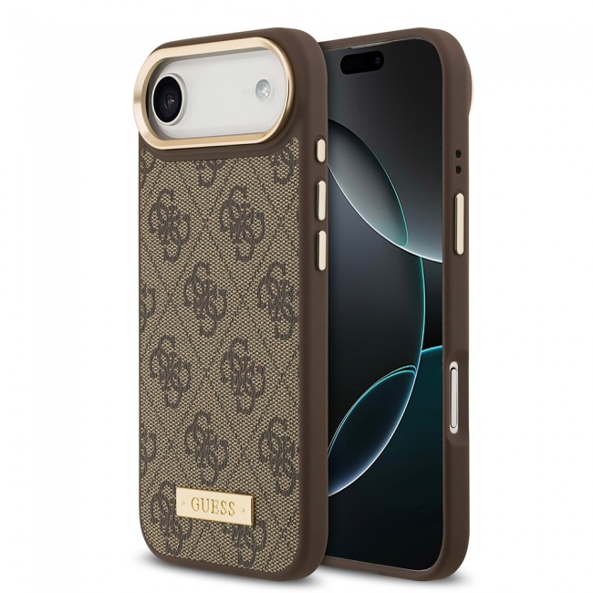 Apple iPhone 17 Air Kılıf Guess Orjinal Lisanslı M-safe Şarj Özellikli 4G Desenli PU Metal Plaka Klasik Logolu Kapak Apple iPhone 17 Air Kılıf Guess Orjinal Lisanslı M-safe Şarj Özellikli 4G Desenli PU Metal Plaka Klasik Logolu Kapak