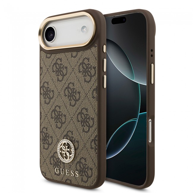 Apple iPhone 17 Air Kılıf Guess Orjinal Lisanslı M-safe Şarj Özellikli Gold Metal Kamera Çerçeveli Taşlı 4G Logolu Kapak Apple iPhone 17 Air Kılıf Guess Orjinal Lisanslı M-safe Şarj Özellikli Gold Metal Kamera Çerçeveli Taşlı 4G Logolu Kapak