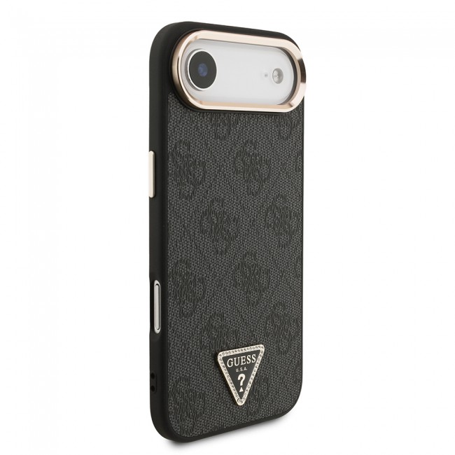 Apple iPhone 17 Air Kılıf Guess Orjinal Lisanslı M-safe Şarj Özellikli Gold Metal Kamera Çerçeveli Taşlı Üçgen Logo 4G Desenli Kapak Apple iPhone 17 Air Kılıf Guess Orjinal Lisanslı M-safe Şarj Özellikli Gold Metal Kamera Çerçeveli Taşlı Üçgen Logo 4G Desenli Kapak