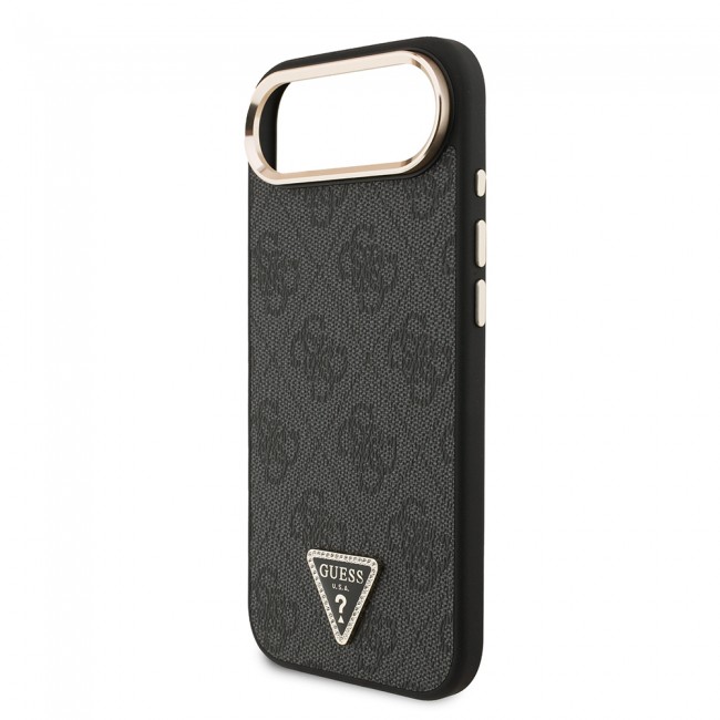 Apple iPhone 17 Air Kılıf Guess Orjinal Lisanslı M-safe Şarj Özellikli Gold Metal Kamera Çerçeveli Taşlı Üçgen Logo 4G Desenli Kapak Apple iPhone 17 Air Kılıf Guess Orjinal Lisanslı M-safe Şarj Özellikli Gold Metal Kamera Çerçeveli Taşlı Üçgen Logo 4G Desenli Kapak