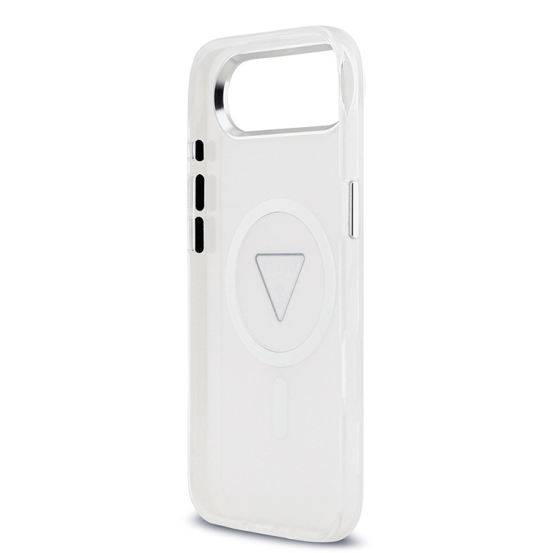 Bal-z Apple iPhone 17 Air Kılıf Guess Orjinal Lisanslı M-safe Şarj Özellikli IML Baskılı Üçgen Logolu Metal Kamera Çerçeveli Kapak