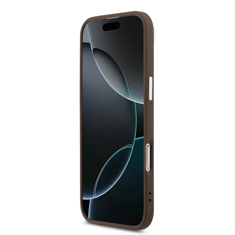 Bal-z Apple iPhone 17 Air Kılıf Guess Orjinal Lisanslı M-safe Şarj Özellikli Klasik Yazı Logolu PU Deri Kapak