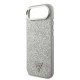 Bal-z Apple iPhone 17 Air Kılıf Guess Orjinal Lisanslı M-safe Şarj Özellikli Metal Kamera Çerçeveli Üçgen Logolu Glitter Kapak