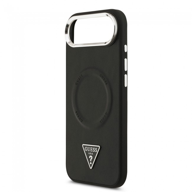 Apple iPhone 17 Air Kılıf Guess Orjinal Lisanslı M-safe Şarj Özellikli PU Deri Metal Kamera Çerçeveli Üçgen Logolu Kapak Apple iPhone 17 Air Kılıf Guess Orjinal Lisanslı M-safe Şarj Özellikli PU Deri Metal Kamera Çerçeveli Üçgen Logolu Kapak