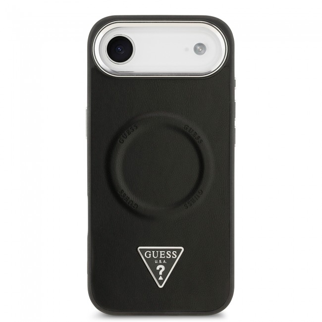 Apple iPhone 17 Air Kılıf Guess Orjinal Lisanslı M-safe Şarj Özellikli PU Deri Metal Kamera Çerçeveli Üçgen Logolu Kapak Apple iPhone 17 Air Kılıf Guess Orjinal Lisanslı M-safe Şarj Özellikli PU Deri Metal Kamera Çerçeveli Üçgen Logolu Kapak