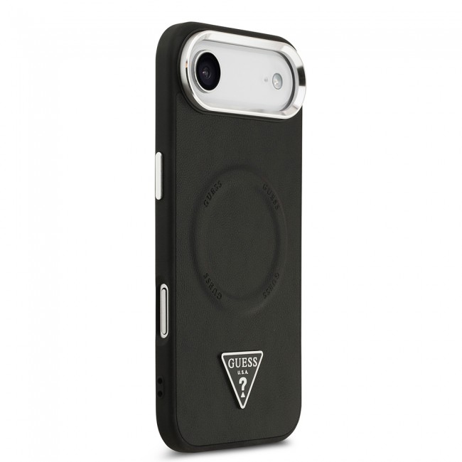 Apple iPhone 17 Air Kılıf Guess Orjinal Lisanslı M-safe Şarj Özellikli PU Deri Metal Kamera Çerçeveli Üçgen Logolu Kapak Apple iPhone 17 Air Kılıf Guess Orjinal Lisanslı M-safe Şarj Özellikli PU Deri Metal Kamera Çerçeveli Üçgen Logolu Kapak
