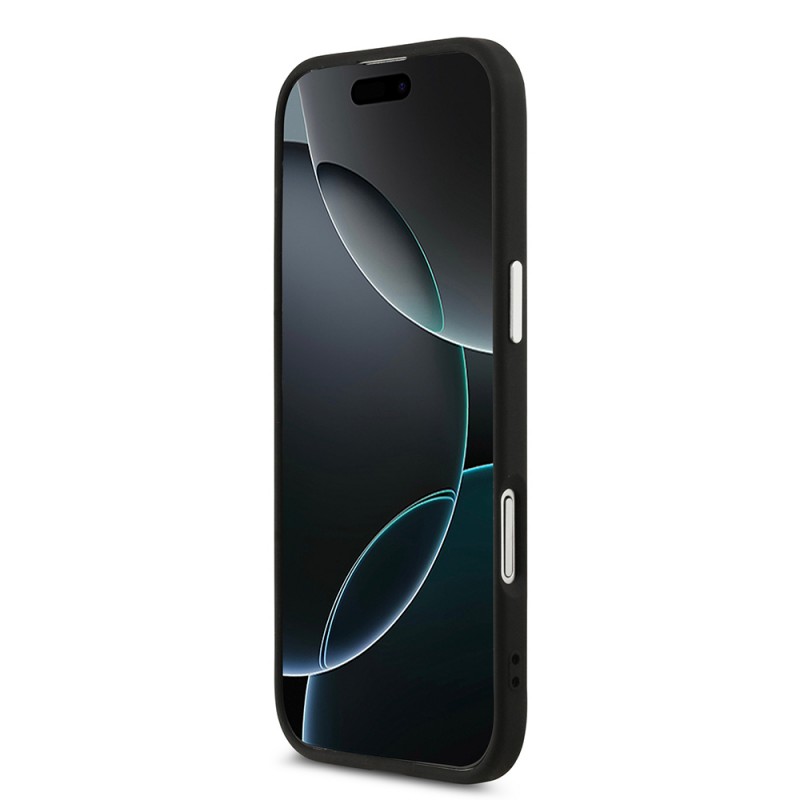 Bal-z Apple iPhone 17 Air Kılıf Guess Orjinal Lisanslı M-safe Şarj Özellikli PU Deri Metal Kamera Çerçeveli Üçgen Logolu Kapak