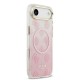 Bal-z Apple iPhone 17 Air Kılıf Guess Orjinal Lisanslı M-safe Şarj Özellikli Simli Peony Desenli Silikon Kapak