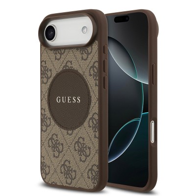 Bal-z Apple iPhone 17 Air Kılıf Guess Orjinal Lisanslı M-safe Şarj Özellikli Yazı Logolu Circle Classic Kapak