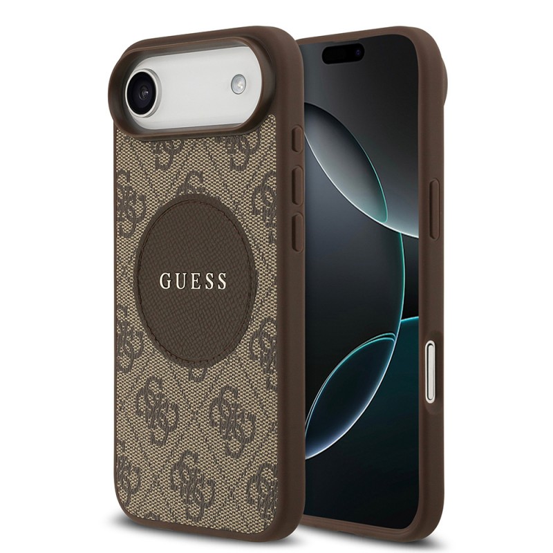 Bal-z Apple iPhone 17 Air Kılıf Guess Orjinal Lisanslı M-safe Şarj Özellikli Yazı Logolu Circle Classic Kapak