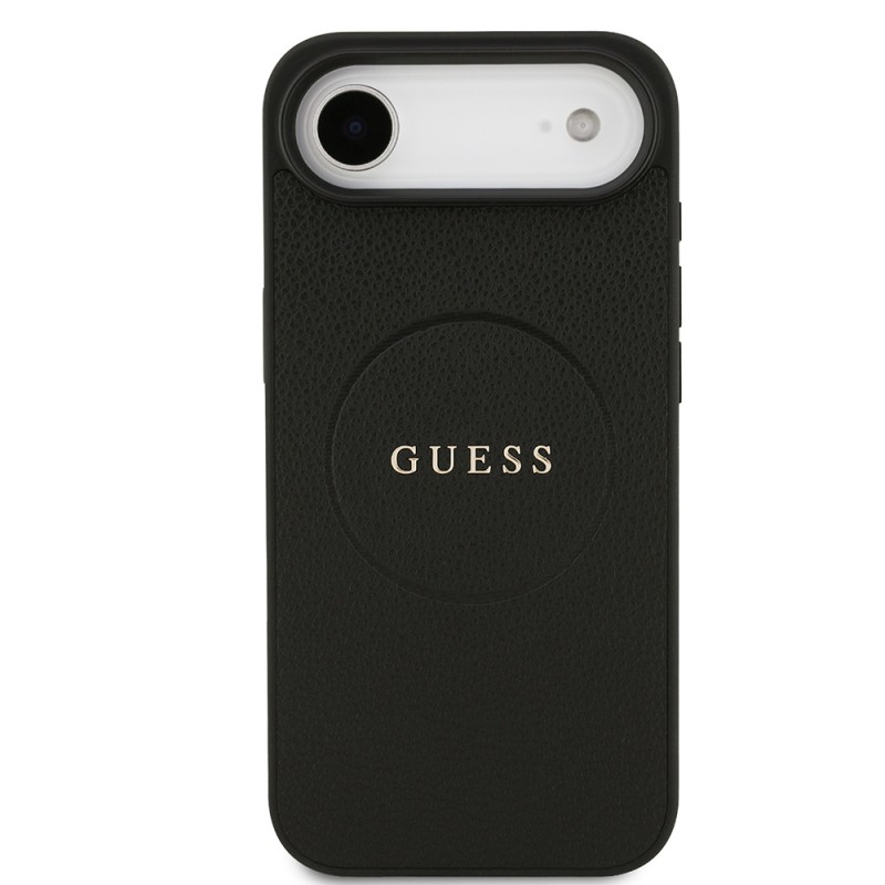 Bal-z Apple iPhone 17 Air Kılıf Guess Orjinal Lisanslı M-safe Şarj Özellikli Yazı Logolu PU Deri Kapak
