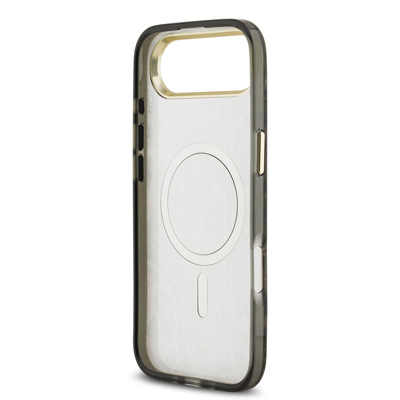 Bal-z Apple iPhone 17 Air Kılıf Guess Orjinal Lisanslı M-safe Şarj Özellikli Yazı Logolu Python Desenli Kapak