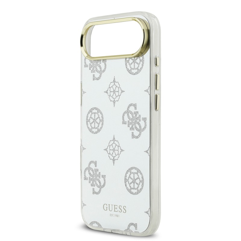 Bal-z Apple iPhone 17 Air Kılıf Guess Orjinal Lisanslı Metal Kamera Çerçeveli Simli Aynalı Kapak