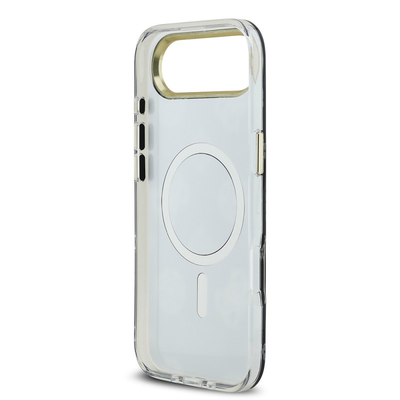 Bal-z Apple iPhone 17 Air Kılıf Guess Orjinal Lisanslı Metal Kamera Çerçeveli Simli Aynalı Kapak