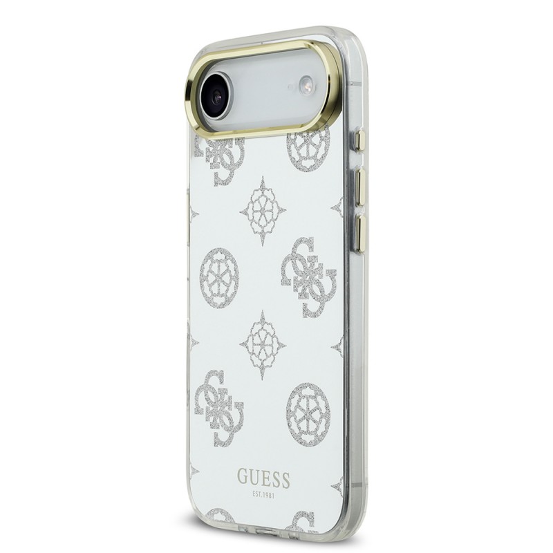 Bal-z Apple iPhone 17 Air Kılıf Guess Orjinal Lisanslı Metal Kamera Çerçeveli Simli Aynalı Kapak