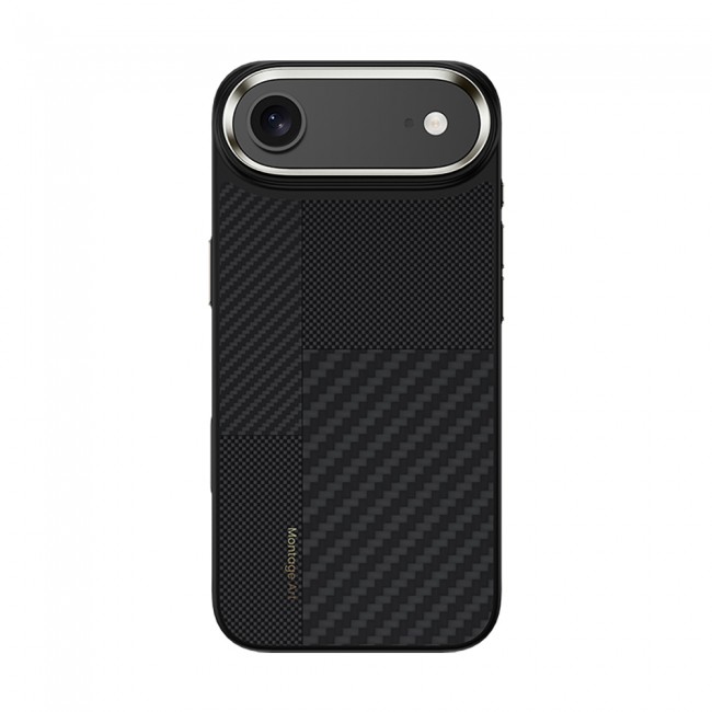 Apple iPhone 17 Air Kılıf M-safe Şarj Özellikli Karbon Fiber Benks Montage Hybrid ArmorPro Kevlar Kapak