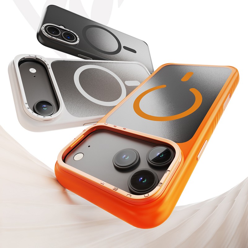 Bal-z Apple iPhone 17 Air Kılıf M-safe Şarj Özellikli Metal Kamera Standlı Lenyes CK226 PC Kapak