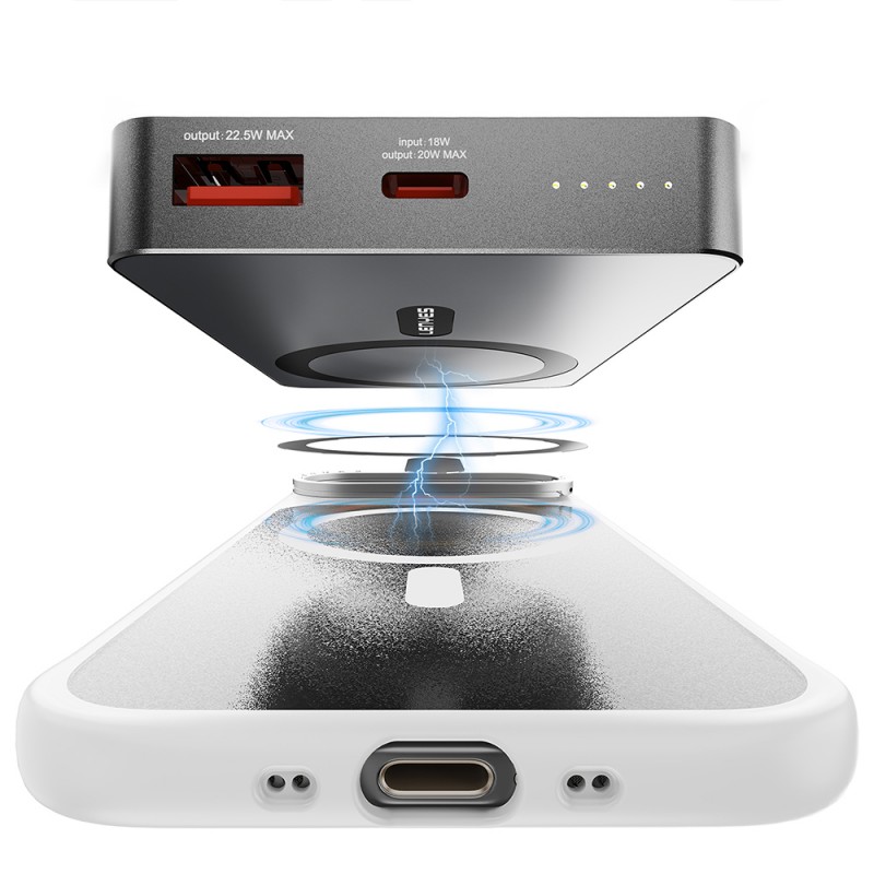 Bal-z Apple iPhone 17 Air Kılıf M-safe Şarj Özellikli Metal Kamera Standlı Lenyes CK226 PC Kapak