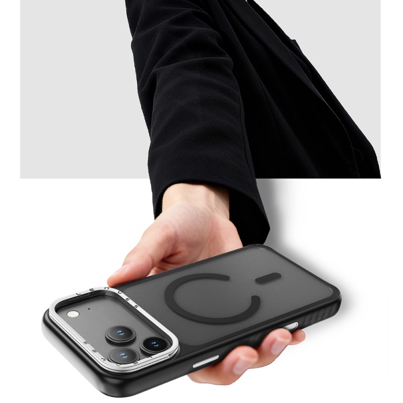 Bal-z Apple iPhone 17 Air Kılıf M-safe Şarj Özellikli Metal Kamera Standlı Lenyes CK226 PC Kapak