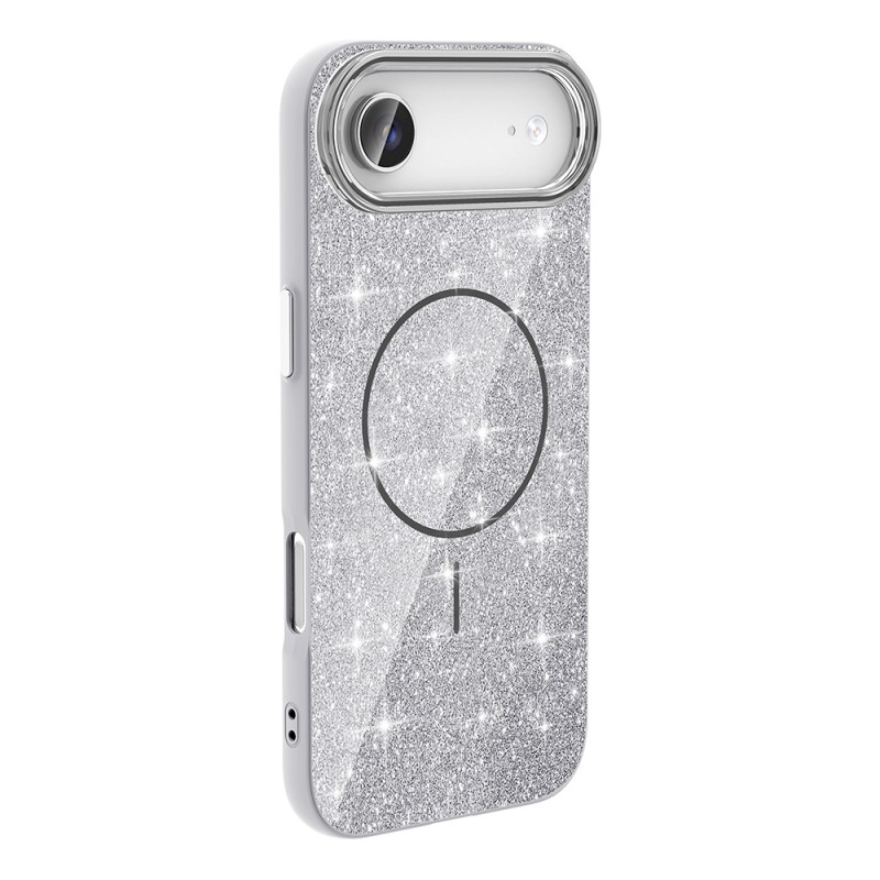 Bal-z Apple iPhone 17 Air Kılıf M-safe Şarj Özellikli Parlayan Simli  Okso Kapak