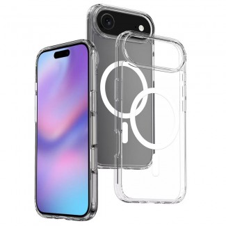 Apple iPhone 17 Air Kılıf M-safe Şarj Özellikli Şeffaf Sert PC Zore Embos Kapak Apple iPhone 17 Air Kılıf M-safe Şarj Özellikli Şeffaf Sert PC Zore Embos Kapak