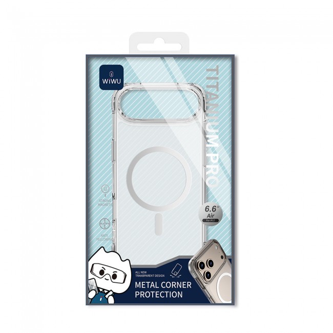 Apple iPhone 17 Air Kılıf M-safe Şarj Özellikli Wiwu MCC-702 Titanyum Pro Serisi Sert PC Kapak Apple iPhone 17 Air Kılıf M-safe Şarj Özellikli Wiwu MCC-702 Titanyum Pro Serisi Sert PC Kapak