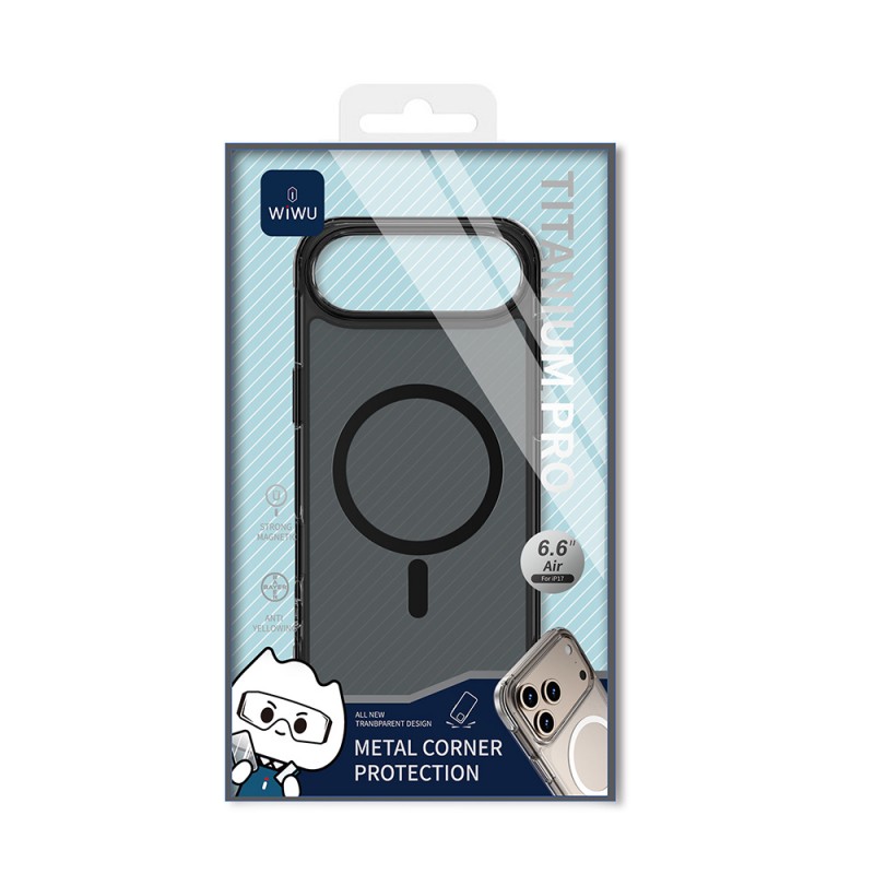 Bal-z Apple iPhone 17 Air Kılıf M-safe Şarj Özellikli Wiwu MCC-702 Titanyum Pro Serisi Sert PC Kapak