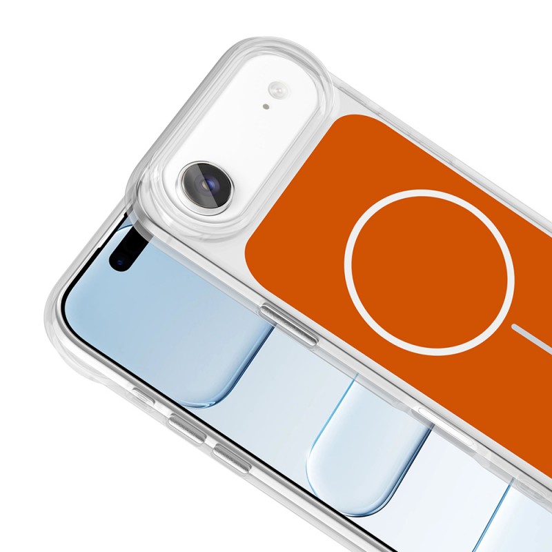 Bal-z Apple iPhone 17 Air Kılıf Metal Buton Tasarımlı  İkonik Sert Silikon Kapak