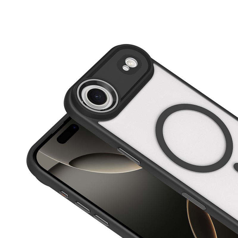 Bal-z Apple iPhone 17 Air Kılıf Wireless Şarj Özellikli  Krom M-safe Silikon Kapak