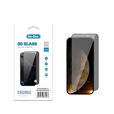 Bal-z Apple iPhone 17 Go Des OG Glass Privacy Antistatik Temperli Cam Ekran Koruyucu